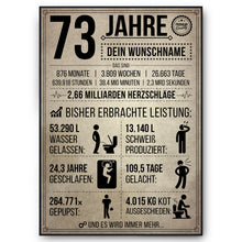 Laden Sie das Bild in den Galerie-Viewer, 73. Geburtstag Geschenk | 73 Jahre Geburtstagsgeschenk personalisiert | Jahrgang 1953 Geschenkidee Geburtstagskarte