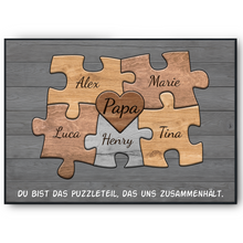 Laden Sie das Bild in den Galerie-Viewer, Papa Geschenk personalisiert | Vater Geburtstag Papa Familienbild gestalten | Vatertag personalisierte Geschenke Papa Puzzle