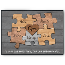Laden Sie das Bild in den Galerie-Viewer, Opa Geschenk personalisiert | Opa Geburtstag Großvater Familienbild gestalten | Vatertag personalisierte Geschenke Opa Puzzle