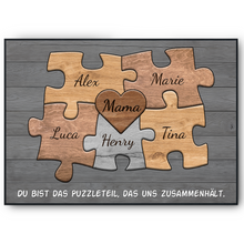 Laden Sie das Bild in den Galerie-Viewer, Mama Geschenk personalisiert | Mutter Geburtstag Mama Familienbild gestalten | Muttertag personalisierte Geschenke Mama Puzzle