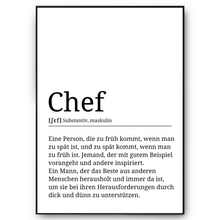 Laden Sie das Bild in den Galerie-Viewer, Chef Definition Poster Vorgesetzter Geschenk Kollegen