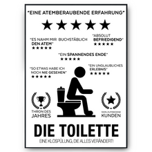 Laden Sie das Bild in den Galerie-Viewer, Toilette Poster Badezimmer Lustig Wandbild Gäste WC Deko Bad Wanddeko Klo witzige Sprüche Kunstdruck Dekoration Humor