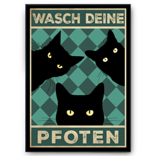 Laden Sie das Bild in den Galerie-Viewer, Lustiges Katzen Poster Badezimmer Gästebad Wandbild Katzenliebhaber Toilette Deko Gäste-WC - Motiv 7