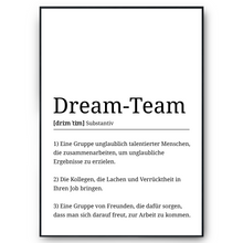 Laden Sie das Bild in den Galerie-Viewer, Dream-Team Definition Poster Mitarbeiter Geschenk Kollegen
