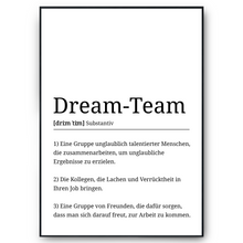 Laden Sie das Bild in den Galerie-Viewer, Dream-Team Definition Poster Mitarbeiter Geschenk Kollegen