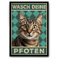 Laden Sie das Bild in den Galerie-Viewer, Lustiges Katzen Poster Badezimmer Gästebad Wandbild Katzenliebhaber Toilette Deko Gäste-WC - Motiv 3
