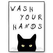 Laden Sie das Bild in den Galerie-Viewer, Lustiges Katzen Poster Badezimmer Gästebad Wandbild Katzenliebhaber Toilette Deko Gäste-WC - Motiv 1