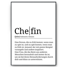 Laden Sie das Bild in den Galerie-Viewer, Chefin Definition Poster Vorgesetzte Geschenk Kollegen