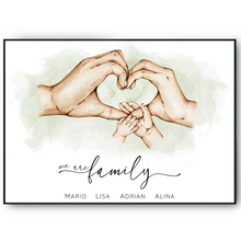Laden Sie das Bild in den Galerie-Viewer, Familienposter personalisiert Familienmitglieder Geschenkidee Mama Papa Eltern Oma Opa personalisiertes Familienbild Geburtstag Taufe