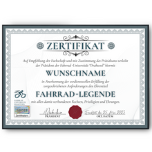 Laden Sie das Bild in den Galerie-Viewer, Lustiges Fahrradfahrer Geschenk personalisiert Geburtstag Radfahrer Poster Zertifikat Farhrrad Geschenkidee für Biker