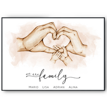 Laden Sie das Bild in den Galerie-Viewer, Familienposter personalisiert Familienmitglieder Geschenkidee Mama Papa Eltern Oma Opa personalisiertes Familienbild Geburtstag Taufe