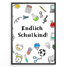 Laden Sie das Bild in den Galerie-Viewer, Einschulung Geschenk Jungen Mädchen Schulkind Einschulungsposter Schulanfang