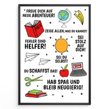 Laden Sie das Bild in den Galerie-Viewer, Affirmationsposter Geschenk Schulanfang Affirmation Schultüte Einschulung