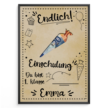 Laden Sie das Bild in den Galerie-Viewer, Einschulung Geldgeschenk personalisiert Schulanfang Geschenk zum Schulstart