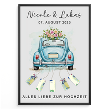 Laden Sie das Bild in den Galerie-Viewer, Hochzeitsauto Geldgeschenk Personalisiert Hochzeitsgeschenk personalisierbar Brautpaar