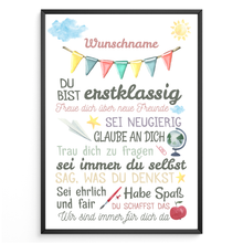 Laden Sie das Bild in den Galerie-Viewer, Personalisiertes Geschenk zum Schulanfang Affirmation Motivation Selbstvertrauen
