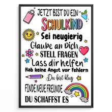 Laden Sie das Bild in den Galerie-Viewer, Schulkind Karte Einschulung Schulanfang Glückwunschkarte Erster Schultag