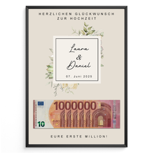 Laden Sie das Bild in den Galerie-Viewer, Personalisiertes Hochzeitsgeschenk Geldgeschenk Brautpaar Hochzeit Geld