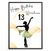 Laden Sie das Bild in den Galerie-Viewer, 13. Geburtstag Geldgeschenk Personalisiert Frauen Freundin Geld Ballerina Geburtstagskarte Ballett