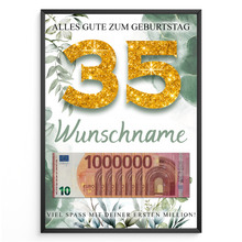 Laden Sie das Bild in den Galerie-Viewer, Personalisiertes Geldgeschenk zum 35. Geburtstag Männer Frauen Geburtstagsgeschenk Geld Geschenk personalisierbar
