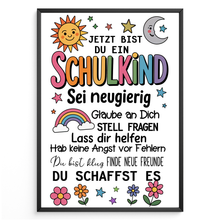 Laden Sie das Bild in den Galerie-Viewer, Schulkind Karte Einschulung Schulanfang Glückwunschkarte Erster Schultag