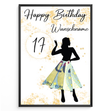 Laden Sie das Bild in den Galerie-Viewer, Geldgeschenk zum 17. Geburtstag Personalisiert Frauen Geburtstagsgeschenk Freundin Geld Geschenk personalisierbar