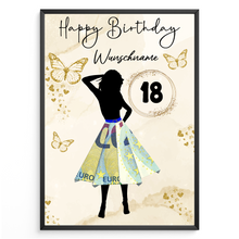 Laden Sie das Bild in den Galerie-Viewer, 18. Geburtstag Geldgeschenk Personalisiert Frauen Geburtstagsgeschenk Geschenkidee personalisierbar