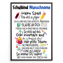 Laden Sie das Bild in den Galerie-Viewer, Personalisiertes Geschenk Schulanfang Affirmation Schultüte Einschulung