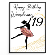 Laden Sie das Bild in den Galerie-Viewer, 19. Geburtstag Geldgeschenk Personalisiert Frauen Freundin Geld Ballerina Geburtstagskarte Ballett