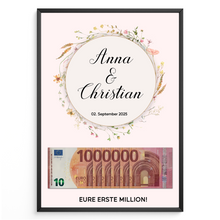 Laden Sie das Bild in den Galerie-Viewer, Personalisiertes Hochzeitsgeschenk Geldgeschenk Brautpaar Hochzeit