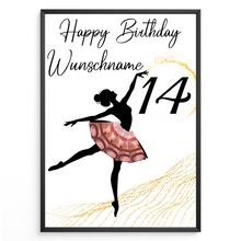 Laden Sie das Bild in den Galerie-Viewer, 14. Geburtstag Geldgeschenk Personalisiert Frauen Freundin Geld Ballerina Geburtstagskarte Ballett