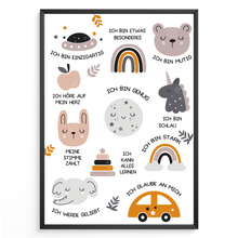 Laden Sie das Bild in den Galerie-Viewer, Affirmationsposter Geschenk Schulanfang positive Affirmation Einschulung