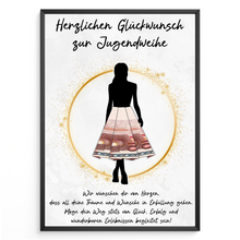 Laden Sie das Bild in den Galerie-Viewer, Geldgeschenk zur Jugendweihe Geschenkidee Mädchen Jugendweihe Spruch Geldgeschenk Jugendweihe Karte Deko