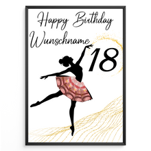 Laden Sie das Bild in den Galerie-Viewer, 18. Geburtstag Geldgeschenk Personalisiert Frauen Freundin Geld Ballerina Geburtstagskarte Ballett