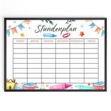 Laden Sie das Bild in den Galerie-Viewer, Schulkind Stundenplan Grundschule Einschulung Geschenk zum Schulanfang Schulkind