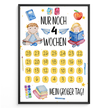 Laden Sie das Bild in den Galerie-Viewer, Einschulung Geschenk Countdown Schulanfang Schulkind Geschenkidee Schulanfänger