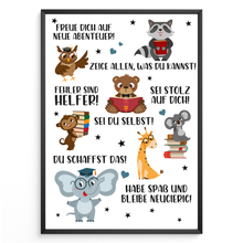 Laden Sie das Bild in den Galerie-Viewer, Affirmationsposter Geschenk zum Schulanfang Einschulung Mutmacher Motivation