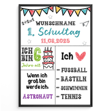 Laden Sie das Bild in den Galerie-Viewer, Geschenk zum Schulanfang Personalisiert Schulkind Geschenkidee Schulanfänger
