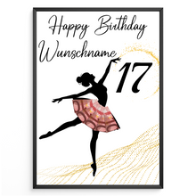 Laden Sie das Bild in den Galerie-Viewer, 17. Geburtstag Geldgeschenk Personalisiert Frauen Freundin Geld Ballerina Geburtstagskarte Ballett
