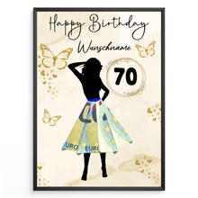 Laden Sie das Bild in den Galerie-Viewer, 70. Geburtstag Geldgeschenk Personalisiert Frauen Geburtstagsgeschenk Geschenkidee personalisierbar