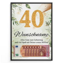 Laden Sie das Bild in den Galerie-Viewer, Personalisiertes Geschenk zum 40. Geburtstag Männer Frauen Geburtstagsgeschenk Geschenk