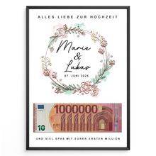 Laden Sie das Bild in den Galerie-Viewer, Hochzeitsgeschenk Personalisierbar Geldgeschenk Brautpaar Geld verschenken Hochzeit personalisiert