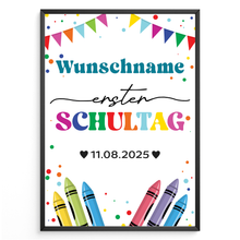 Laden Sie das Bild in den Galerie-Viewer, Erster Schultag Geschenk zur Einschulung personalisiert Schulanfang Erstklässler