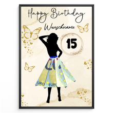 Laden Sie das Bild in den Galerie-Viewer, 15. Geburtstag Geldgeschenk Personalisiert Frauen Geburtstagsgeschenk Geschenkidee personalisierbar