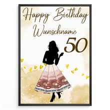 Laden Sie das Bild in den Galerie-Viewer, Geldgeschenk zum 50. Geburtstag Personalisiert Frauen Geburtstagsgeschenk Freundin Geld Geschenkidee