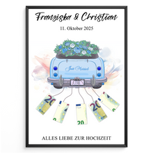 Laden Sie das Bild in den Galerie-Viewer, Hochzeitsgeschenk Personalisiert Geldgeschenk Hochzeitsauto Brautpaar Geld verschenken Hochzeit personalisierbar
