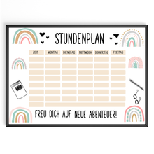 Laden Sie das Bild in den Galerie-Viewer, Einschulung Stundenplan Geschenk zum Schulanfang Schulkind Geschenkidee