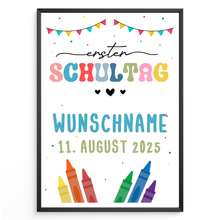 Laden Sie das Bild in den Galerie-Viewer, Erster Schultag Geschenk Einschulung personalisiert Schulanfang Erstklässler