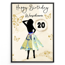 Laden Sie das Bild in den Galerie-Viewer, 20. Geburtstag Geldgeschenk Personalisiert Frauen Geburtstagsgeschenk Geschenkidee personalisierbar