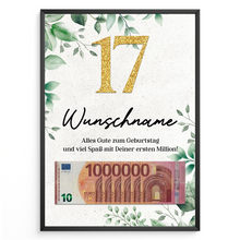 Laden Sie das Bild in den Galerie-Viewer, Personalisiertes Geldgeschenk zum 17. Geburtstag Männer Frauen Geburtstagskarte